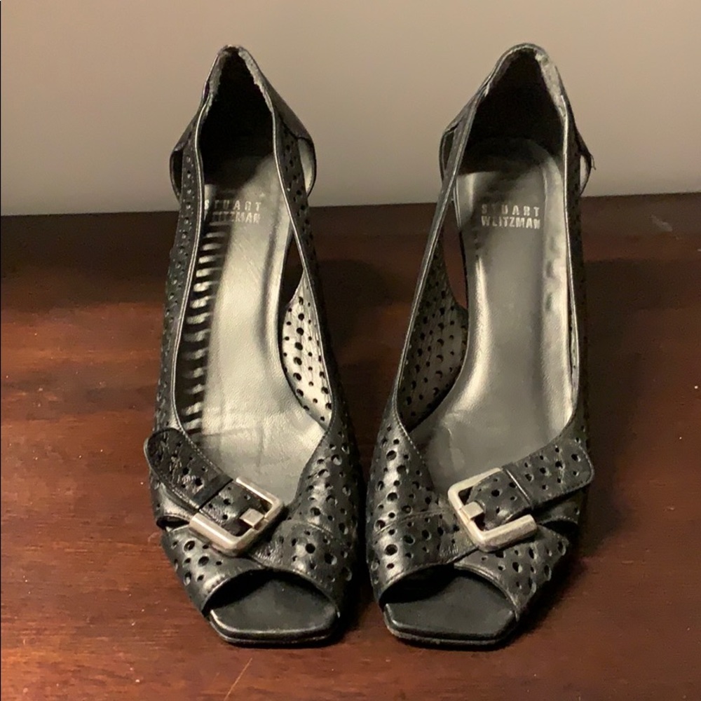Peep toed wedge shoes